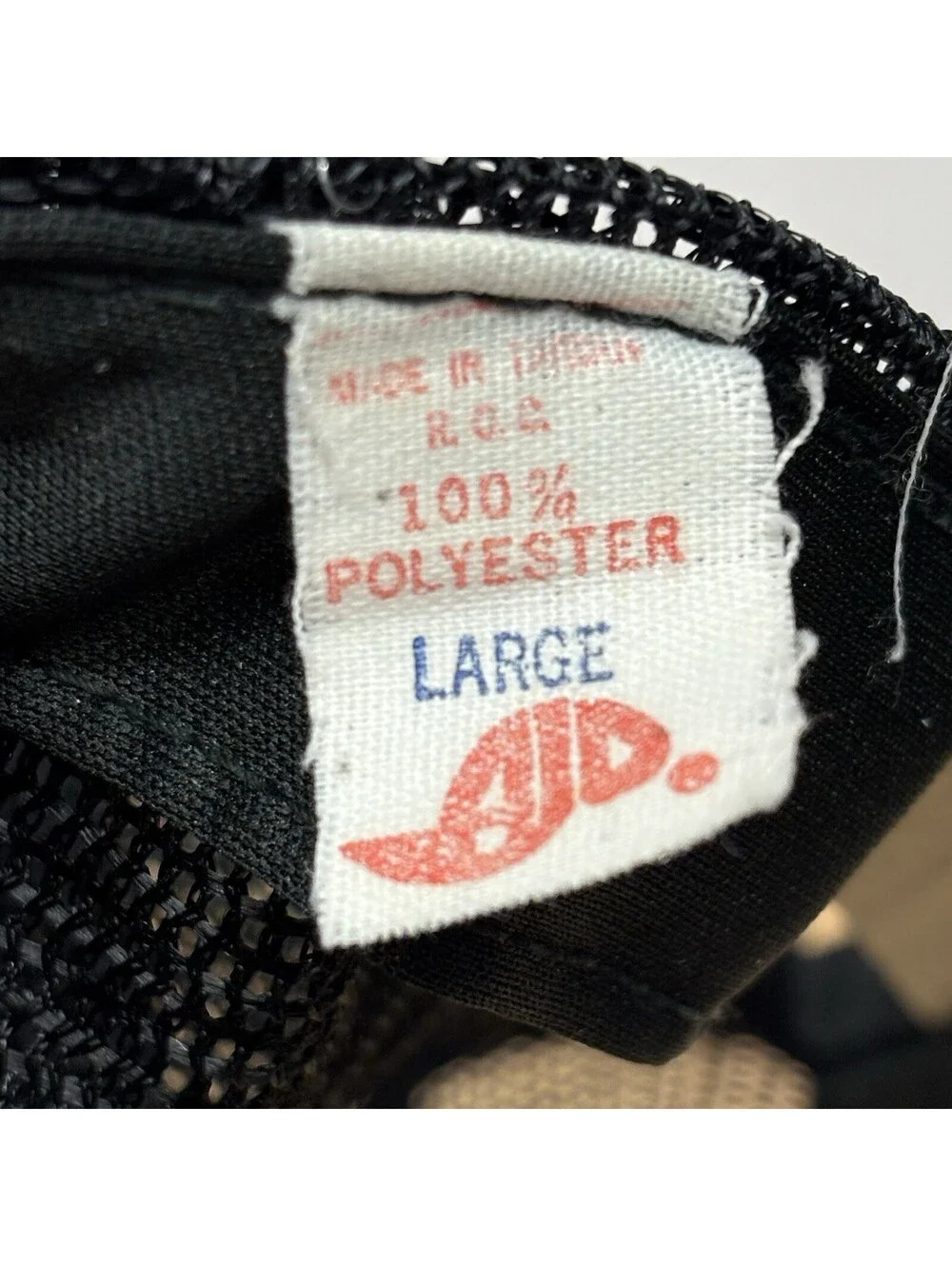 Vintage 80s AJD Trucker Hat Snapback Stauffer Mfg Co Red Hill PA Black Mesh L